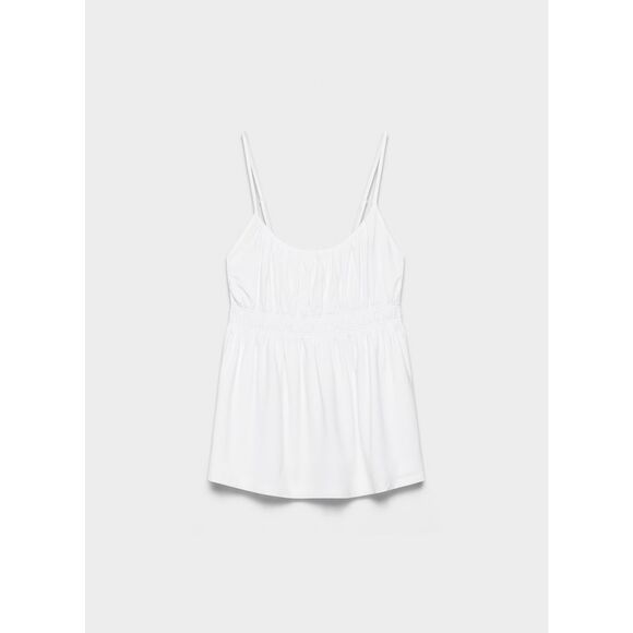 Aritzia Wilfred White GoodLux Ruby Drapey Jersey Scoopneck Peplum Top XXS - Picture 8 of 8
